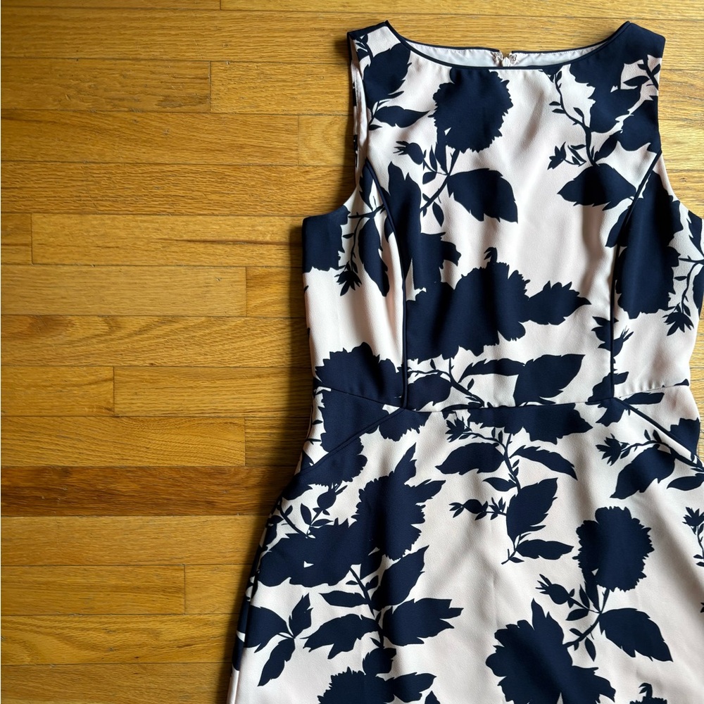 The Limited Floral Dress Peachy Pink and Navy 14